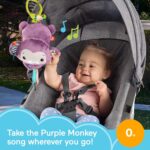 Fisher-Worth Child Stroller Toy Sing & Go Purple Monkey Musical Sensory... - Image 3