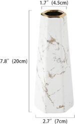 8inch White Gold End Marble Ceramic Flower Vase Residence Decor Vase and... - Image 3