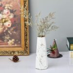 8inch White Gold End Marble Ceramic Flower Vase Residence Decor Vase and... - Image 4