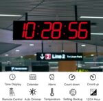 28.5in Double Sided Digital Wall Clock, Multifunctional Led Giant Cloc... - Image 5