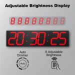 28.5in Double Sided Digital Wall Clock, Multifunctional Led Giant Cloc... - Image 6