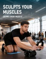 Ab Curler Wheel with Timer & Knee Mat, Dwelling Exercise Auto Rebound Abdom... - Image 4