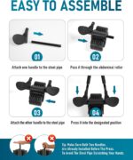 Ab Curler Wheel with Timer & Knee Mat, Dwelling Exercise Auto Rebound Abdom... - Image 6