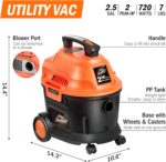 Armor All AA255W Moist/Dry Utility Vac 2.5 Gallon, 2.5-Gallon,120 Volts ... - Image 4