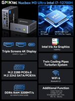 GMKtec Mini PC M3 Extremely with Intel Core i7-12700H(14C/20T 4.7 GHz), 16... - Image 4
