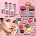 KIMUSE Multi Stick Trio Face Make-up, Cream Blush Stick for Cheeks & Li... - Image 5