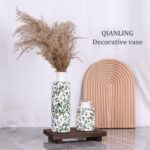 Inexperienced Ceramic Vase Set - 3 Chinoiserie Inexperienced Floral Vases, Farmhouse C... - Image 4