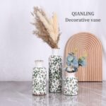 Inexperienced Ceramic Vase Set - 3 Chinoiserie Inexperienced Floral Vases, Farmhouse C... - Image 6