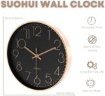 Silent Wall Clock 12 Inch Non-Ticking Wall Clocks Battery Operated for... - Image 4
