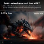 Z-Edge 32 inch Curved Gaming Monitor, FHD 1080P 240Hz Curved Monitor,1... - Image 3