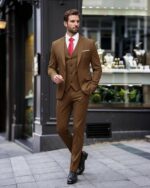 EastSide Males's Slim Match 3 Items Swimsuit, One Button Blazer Set, Jacket V... - Image 4