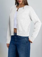 Stylish Queen Cropped Cardigan Sweaters for Girls Light-weight Crop Knit... - Image 4