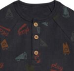 Fashionable Moments by Gerber Child Henley Waffle-Knit Romper - Image 3