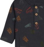 Fashionable Moments by Gerber Child Henley Waffle-Knit Romper - Image 4