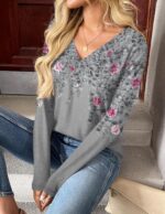 Zeagoo Ladies Lengthy Sleeve Tops Dressy Informal V Neck Tshirts Fundamentals Tee ... - Image 4