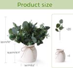 Synthetic Eucalyptus in Vase, Pretend crops for residence decor, Ceramic Whi... - Image 3