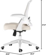 Hbada Workplace Desk Chair with Flip-Up Armrests and Saddle Cushion, Ergo... - Image 3