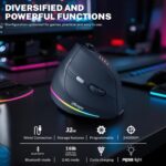 Gaming Mouse with 5 D Rocker, Wi-fi Vertical Mouse with [24000 DPI]... - Image 3