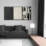 Black and White Wall Artwork Set Massive Framed Trendy Summary wall decor f... - Image 5