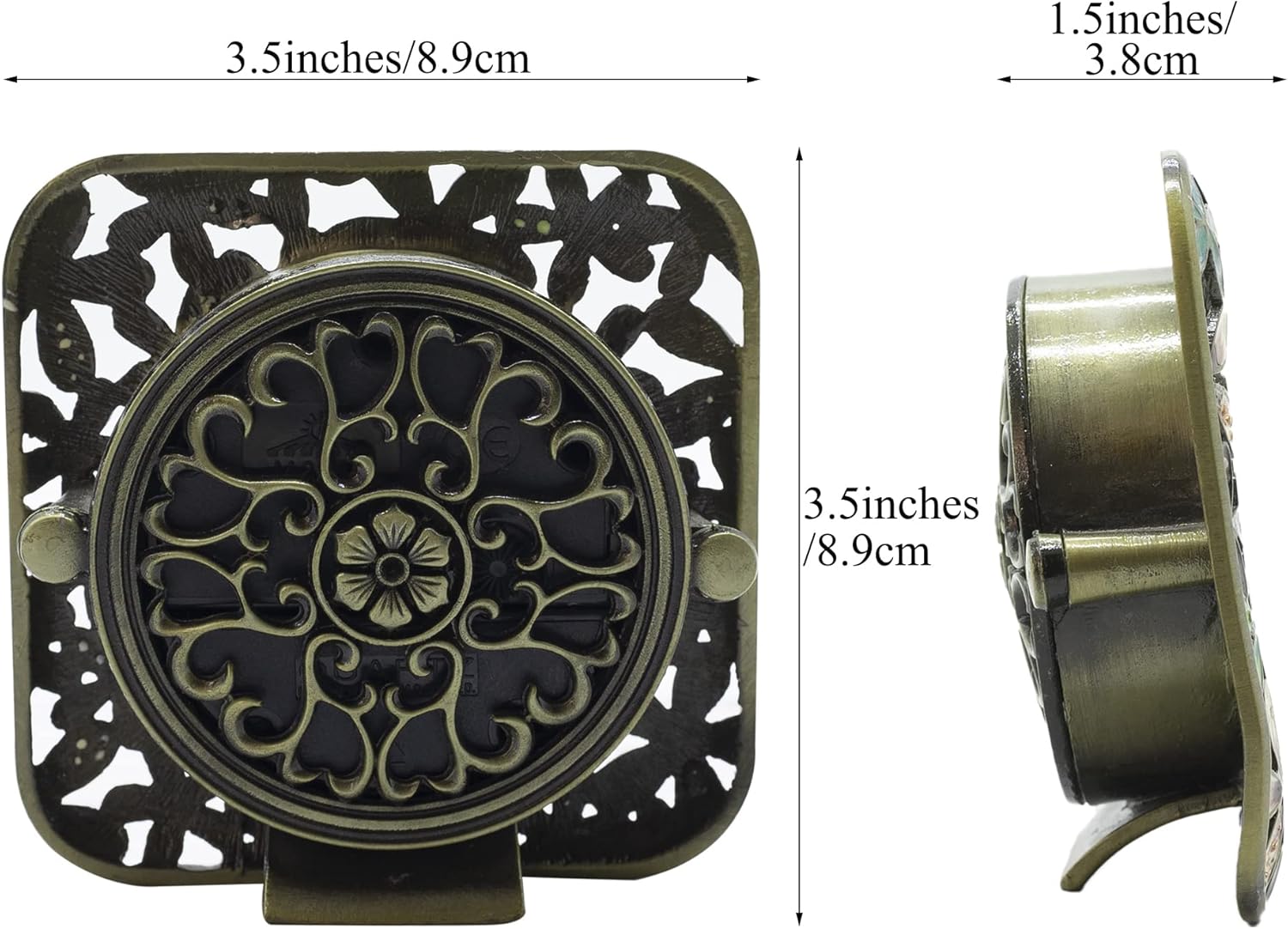 Ornamental Mini Desk Clock, Classic Metallic Silent Analog Quartz Batter... - Image 3