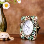 Ornamental Mini Desk Clock, Classic Metallic Silent Analog Quartz Batter... - Image 5