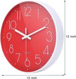Wall Clock 12 Inch Silent Non-Ticking Battery Operated Fashionable Wall Clo... - Image 3