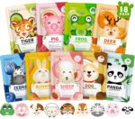 18 Pack Animal Face Masks for Children, Bulk Sheet Face Masks Skincare for ... - Image 2
