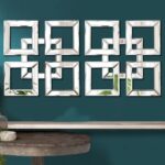 2 Pack Silver Mirrored Sq. Wall-Mounted Mirrors Fashionable Glam Accent ... - Image 2