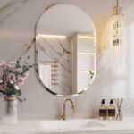 24x36 Oval Mirror, Frameless Artwork Deco Wall Mirror, Toilet Mirror - Image 2