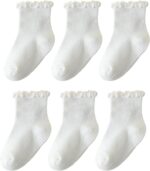6 Pairs Toddler Ruffle Socks for Women Child Grip Socks Non Slip Socks ... - Image 2