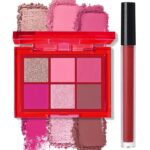 BOBISUKA Eyeshadow + Matte Lipstick Make-up Package, 6 Colours Pink Rose Plu... - Image 2