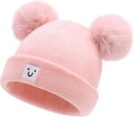 Child Beanie with Smiley Embroidery Youngsters pom pom Cranium Cap-Tender Heat To... - Image 2
