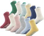 Child Socks, 12 Pairs Toddler Ankle Socks Non Slip Cotton Grip for Newb... - Image 2