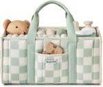 Blissful Diary Checkered Diaper Caddy Organizer, Trendy Nursery Stora... - Image 2