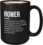 Bubble Hugs Rowing Espresso Mug 15oz Black - Rower Definition - Rower De... - Image 2