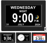 CAZOKASI 8inch Additional Massive Impaired Imaginative and prescient Digital Alarm Clock with Da... - Image 2