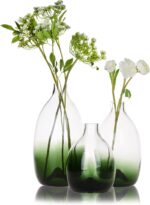 CONVIVA Trendy Inexperienced Vase Set, Glass Flower vases,Giant Ornamental Cen... - Image 2