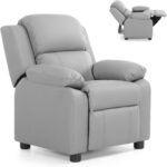 Costzon Youngsters Recliner, Leather-based Recliner Chair w/Footrest, Armrest Stor... - Image 2