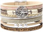 Desimtion Inspirational Tree of Life Leather-based Wrap Bracelets for Ladies,... - Image 2