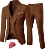 EastSide Males's Slim Match 3 Items Swimsuit, One Button Blazer Set, Jacket V... - Image 2