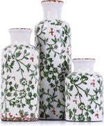 Inexperienced Ceramic Vase Set - 3 Chinoiserie Inexperienced Floral Vases, Farmhouse C... - Image 2