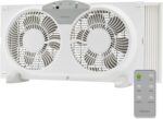 HOLMES 9" Twin Digital Window Fan, Reversible Airflow Blades, In/Out E... - Image 2