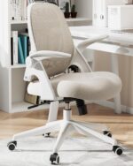 Hbada Workplace Desk Chair with Flip-Up Armrests and Saddle Cushion, Ergo... - Image 2