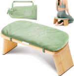 Hihealer Folding Bamboo Meditation Bench with Cushion & Carry Bag – Er... - Image 2