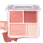 JUDYDOLL 2 In 1 Blush Highlighter Palette, Blush Cream & Glowy Blush, ... - Image 2