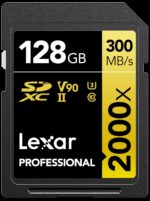 Lexar 128GB Skilled 2000x SD Card, UHS-II, C10, U3, V90, Full HD,... - Image 2