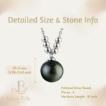 Lunar Belle 925 Sterling Silver Black Pearl Pendant Necklace Jewellery f... - Image 2