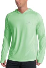 Males's Solar Safety Hoodie UPF 50+ Fishing Lengthy Sleeve Rash Guard Shi... - Image 2