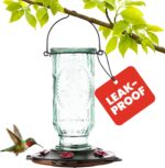 Extra Birds Classic Hummingbird Feeder, Vintage Glass Bottle, 5 Feeding... - Image 2