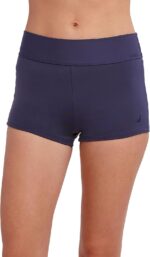 Nautica Womens Mid-Rise Flattering Broad Waistband Boy Leg Bikini Botto... - Image 2